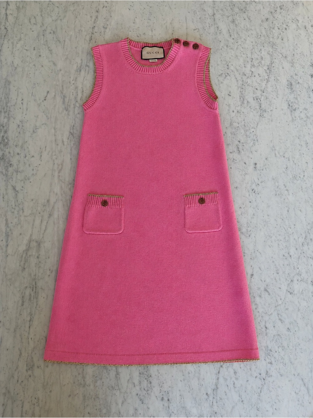 Gucci Pink knit sleeveless dress